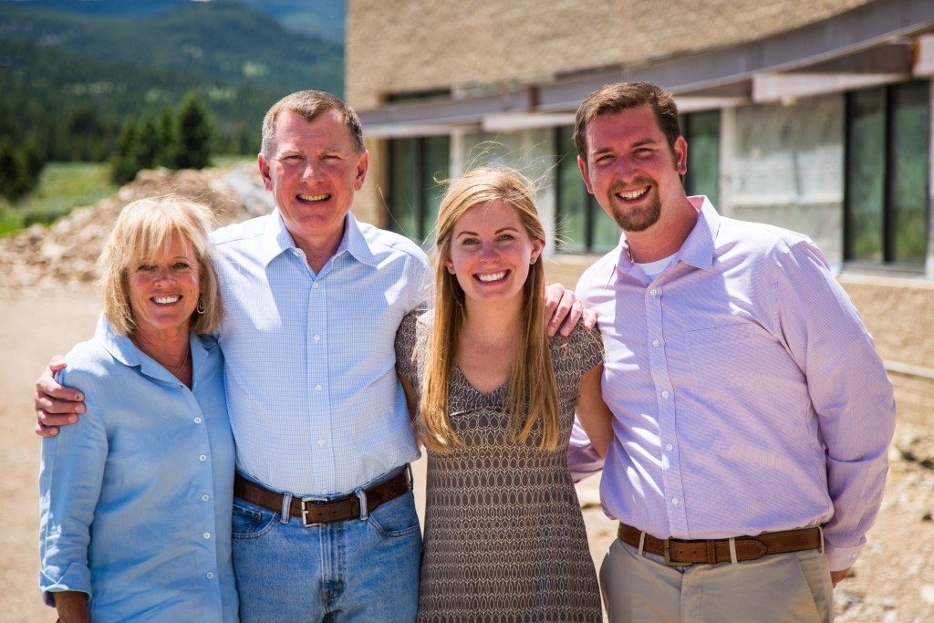 From left: Robin and Steve Stephenson pose behind BSMC on June 24 with their daughter Kelly Piccardo and her husband, Kevin. 