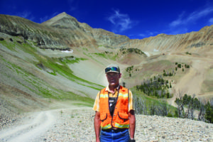 Mike Unruh, director of mountain operations for Big Sky Resort, in front of the bowl where a six-person chairlift and two new groomed runs will accommodate skiers and riders this winter. 