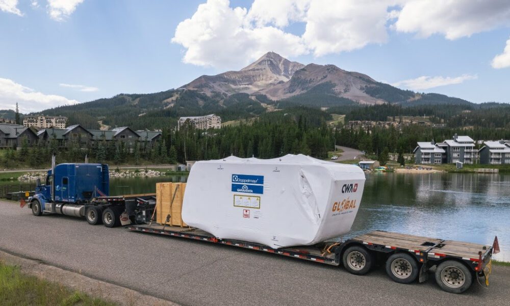 Tram cabins arrive in Big Sky after 37-day journey | Explore Big Sky