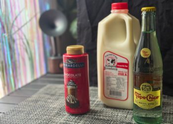 Ingredients for the "egg cream" beverage, an East Coast treat. PHOTO BY RACHEL HERGETT