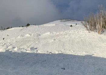 A large in-bounds avalanche resulted in the partial burial of a chairlift terminal at Big Sky Resort on Feb. 5. COURTESY OF BIG SKY RESORT