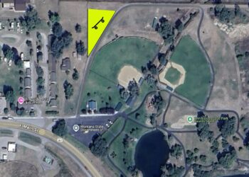 A map showing where the prospected skate park will be located. PHOTO COURTESY OF ENNISLIONSSKATEPARK.ORG